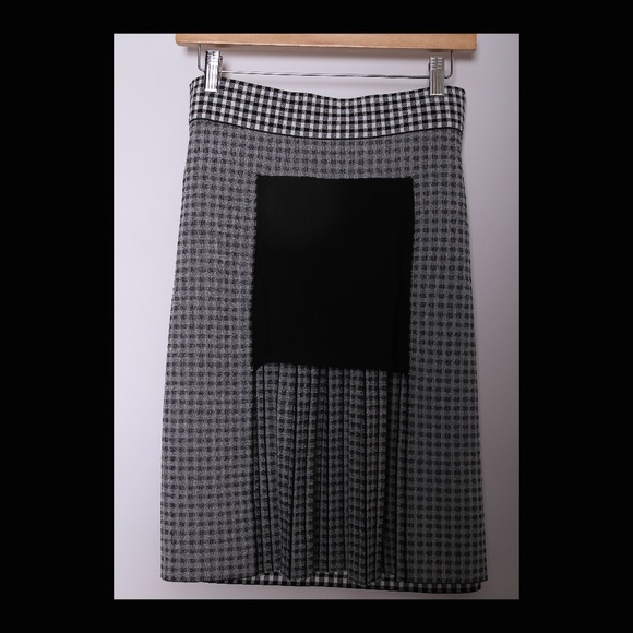 Akris Punto Glen-Check Pleated A-Line Knit Skirt - Picture 7 of 8
